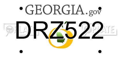 DRZ522 Georgia License Plate
