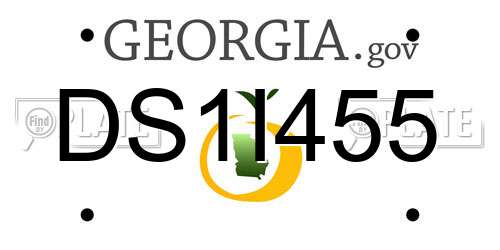 DS1I455 Georgia License Plate
