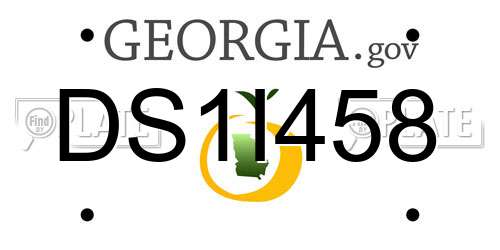 DS1I458 Georgia License Plate
