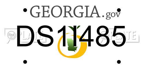 DS1I485 Georgia License Plate