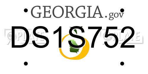 DS1S752 Georgia License Plate