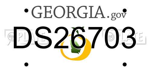 DS26703 Georgia License Plate