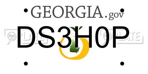 DS3H0P Georgia License Plate
