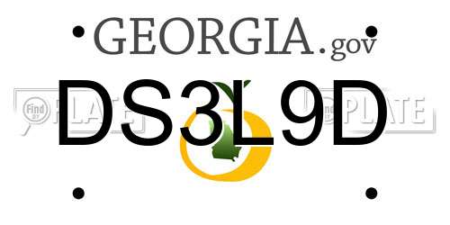 DS3L9D Georgia License Plate