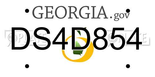 DS4D854 Georgia License Plate