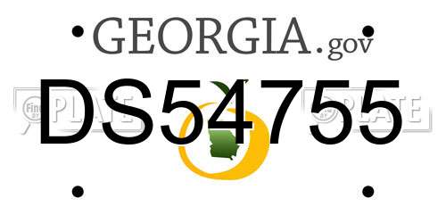 DS54755 Georgia License Plate