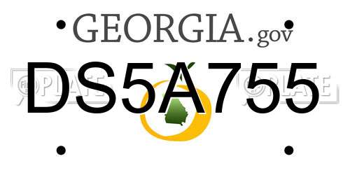 DS5A755 Georgia License Plate
