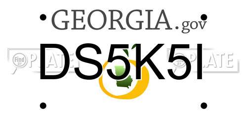 DS5K5I Georgia License Plate