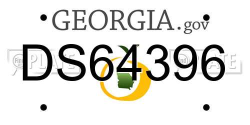 DS64396 Georgia License Plate