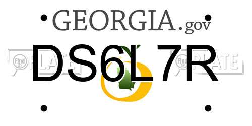 DS6L7R Georgia License Plate