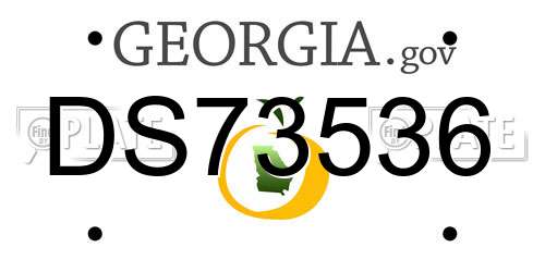 DS73536 Georgia License Plate