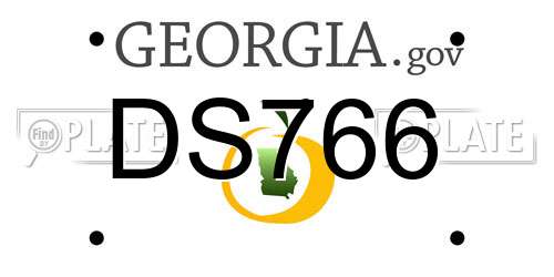 DS766 Georgia License Plate