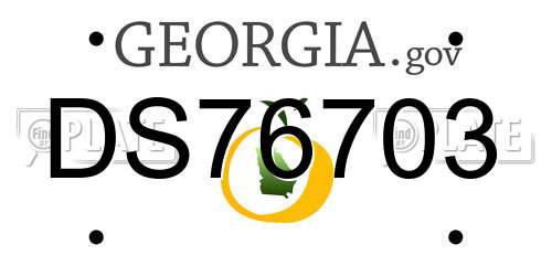DS76703 Georgia License Plate