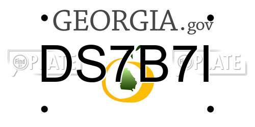 DS7B7I Georgia License Plate