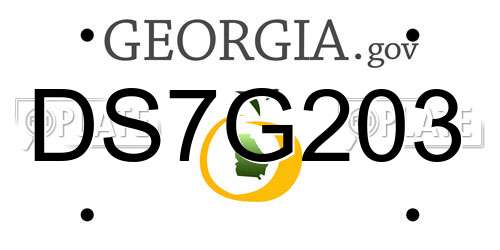 DS7G203 Georgia License Plate