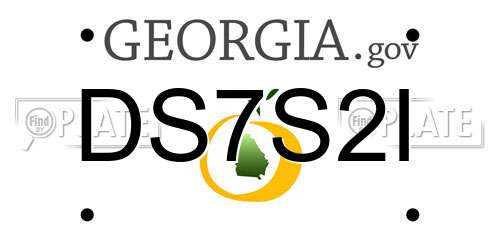 DS7S2I Georgia License Plate