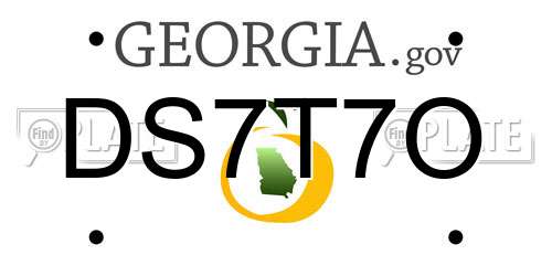 DS7T7O Georgia License Plate