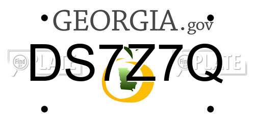 DS7Z7Q Georgia License Plate
