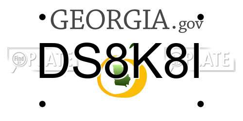 DS8K8I Georgia License Plate