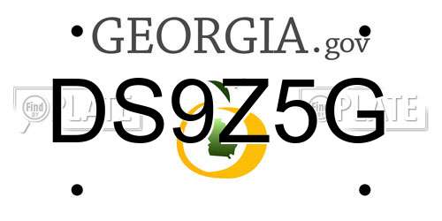 DS9Z5G Georgia License Plate