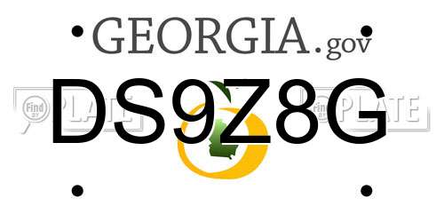 DS9Z8G Georgia License Plate