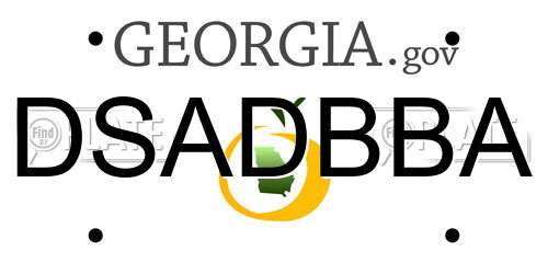 DSADBBA Georgia License Plate