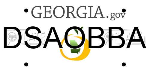 DSAOBBA Georgia License Plate