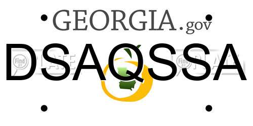 DSAQSSA Georgia License Plate