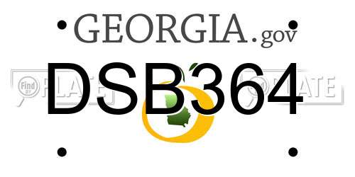DSB364 Georgia License Plate