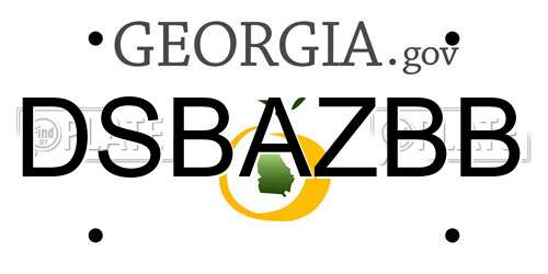 DSBAZBB Georgia License Plate