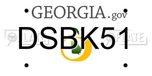 DSBK51 Georgia License Plate