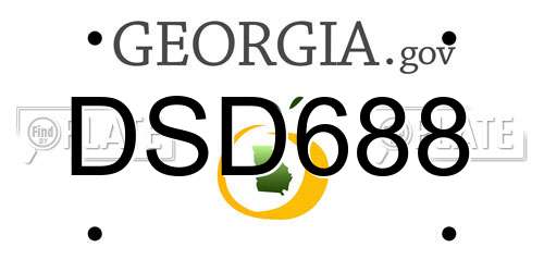 DSD688 Georgia License Plate