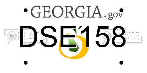 DSE158 Georgia License Plate