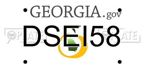 DSEI58 Georgia License Plate