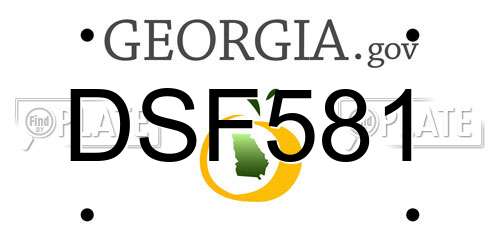 DSF581 Georgia License Plate
