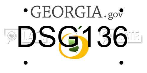 DSG136 Georgia License Plate