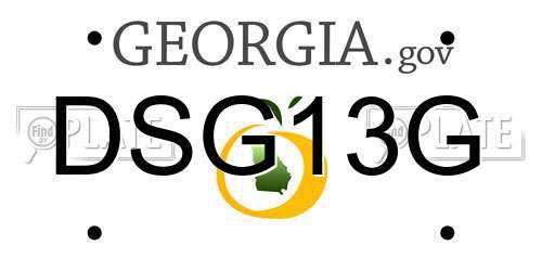 DSG13G Georgia License Plate
