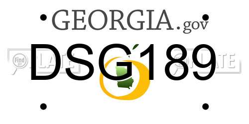 DSG189 Georgia License Plate
