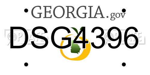 DSG4396 Georgia License Plate