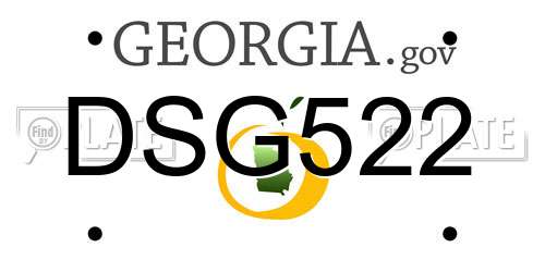 DSG522 Georgia License Plate