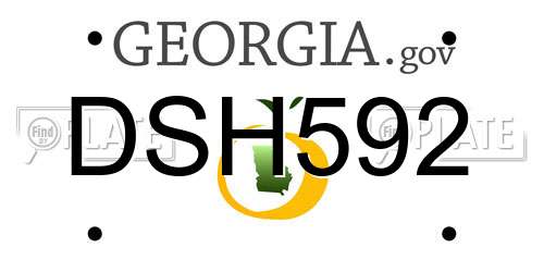 DSH592 Georgia License Plate