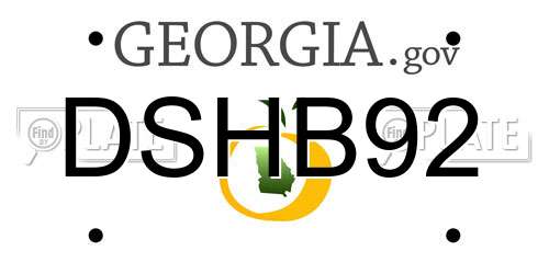 DSHB92 Georgia License Plate