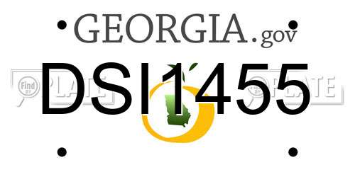 DSI1455 Georgia License Plate