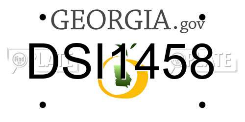 DSI1458 Georgia License Plate