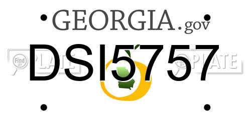 DSI5757 Georgia License Plate