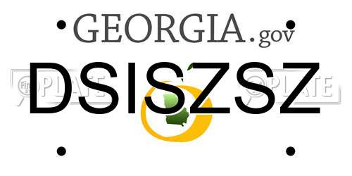 DSISZSZ Georgia License Plate