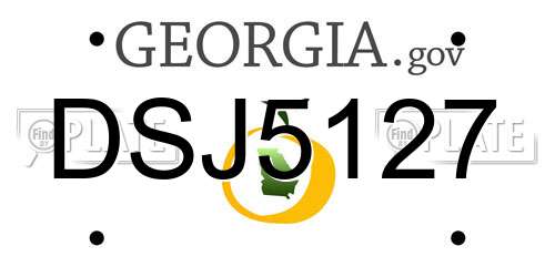 DSJ5127 Georgia License Plate