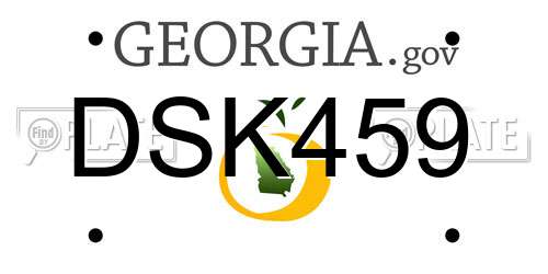 DSK459 Georgia License Plate