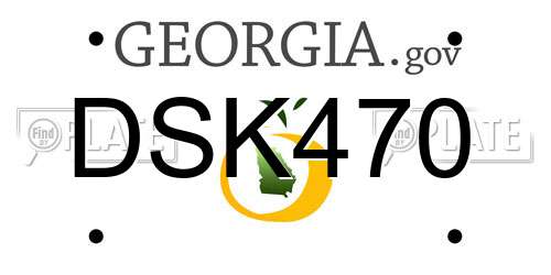 DSK470 Georgia License Plate
