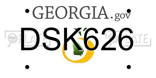 DSK626 Georgia License Plate